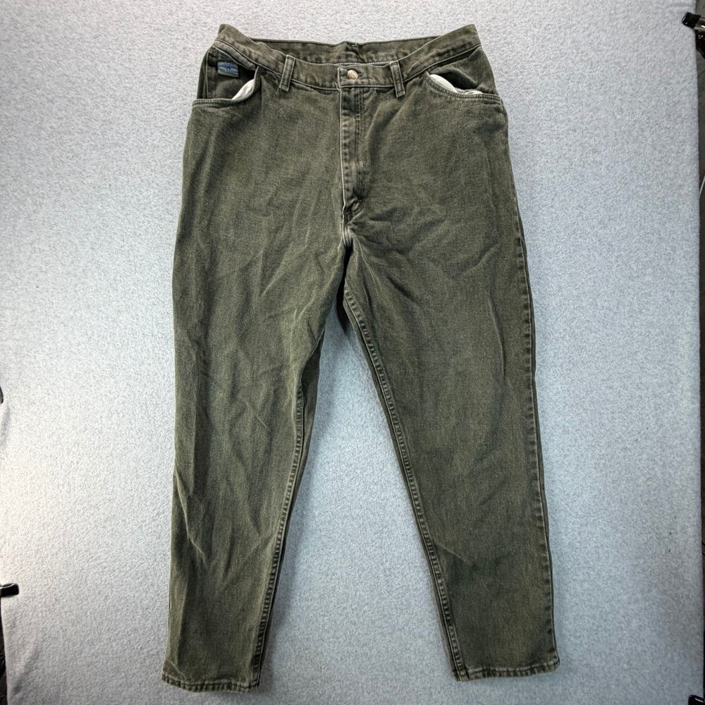 Wrangler For Women Vintage High Rise Tapered Jeans Olive Green 18x30 Made in USA